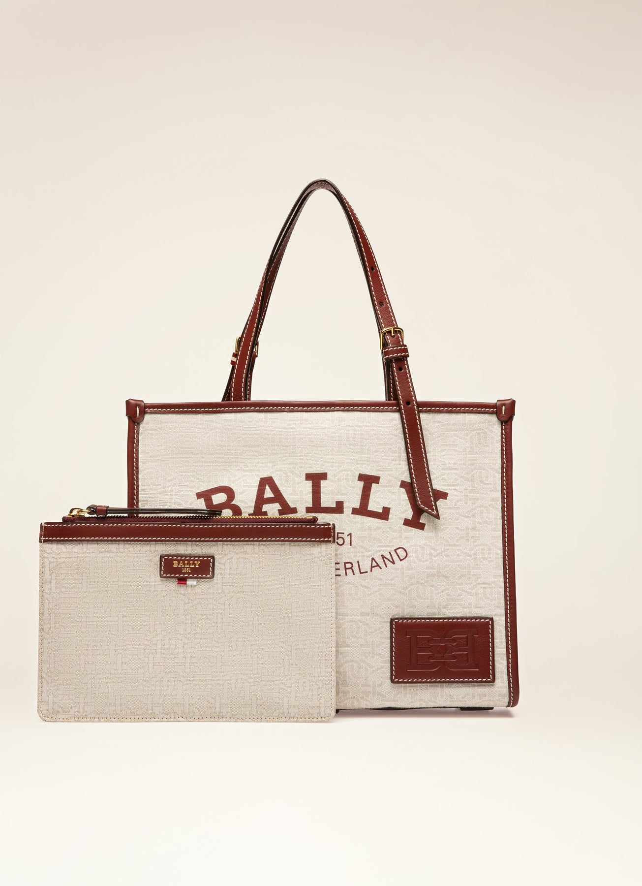 Bally Calie Leather Trim Canvas Tote